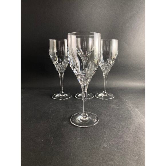 Gorham Diamond Clear Water/Wine Goblets - Set of 4 Fine Crystal Stemware - Picture 6 of 10